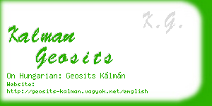 kalman geosits business card