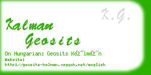 kalman geosits business card